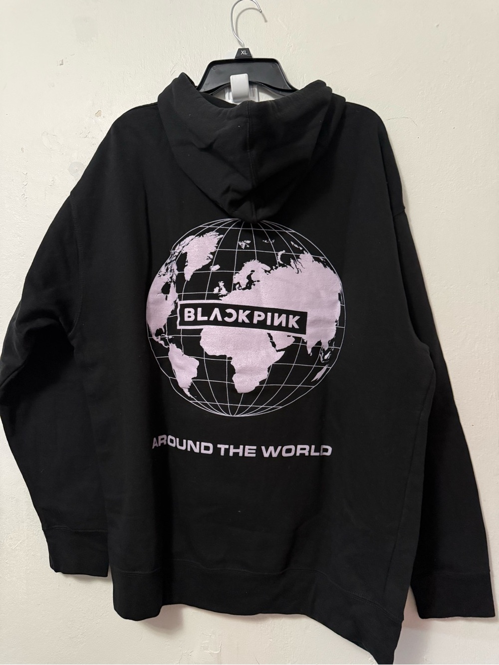 Black Pink The Show Hoodie with white text reading 'THE SHOW' with 'BLACKPINK' a